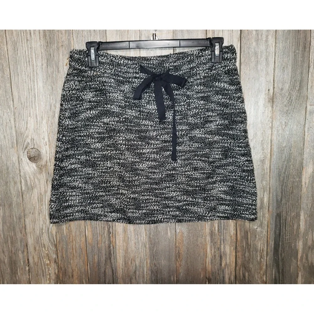 Loft LP Skirt Black White Tweed Boucle Jogger Knit Womens Casual Athleisure Boho